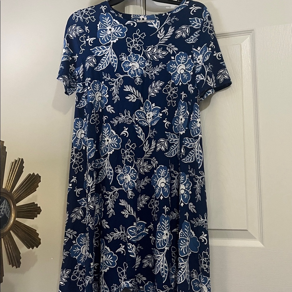 Loft swing dress Floral Blue and White Dress